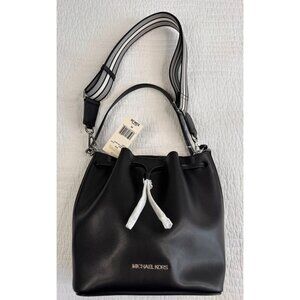 NWT Michael Kors Eden Leather Bucket Shoulder Black Bag Purse